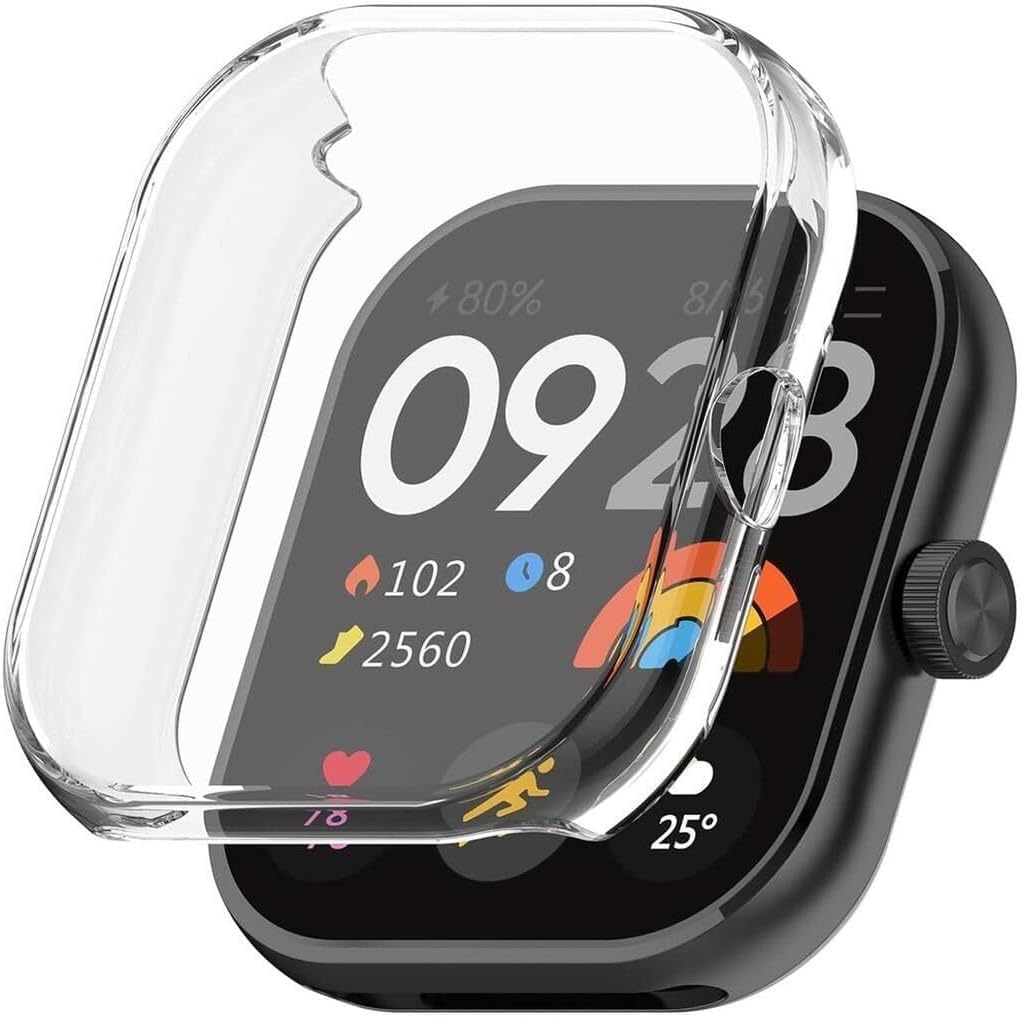 Xiaomi Redmi Watch 5 ile uyumlu Kılıf Ekranı Tam Kapatan Silikon Yapılı Ekran Koruma Redmi Watch 5 ile uyumlu Ekran Koruyucu (Şeffaf)