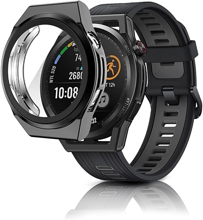 Huawei Watch GT Runner ile uyumlu Watch Gard 02 Ekran Koruyucu Siyah