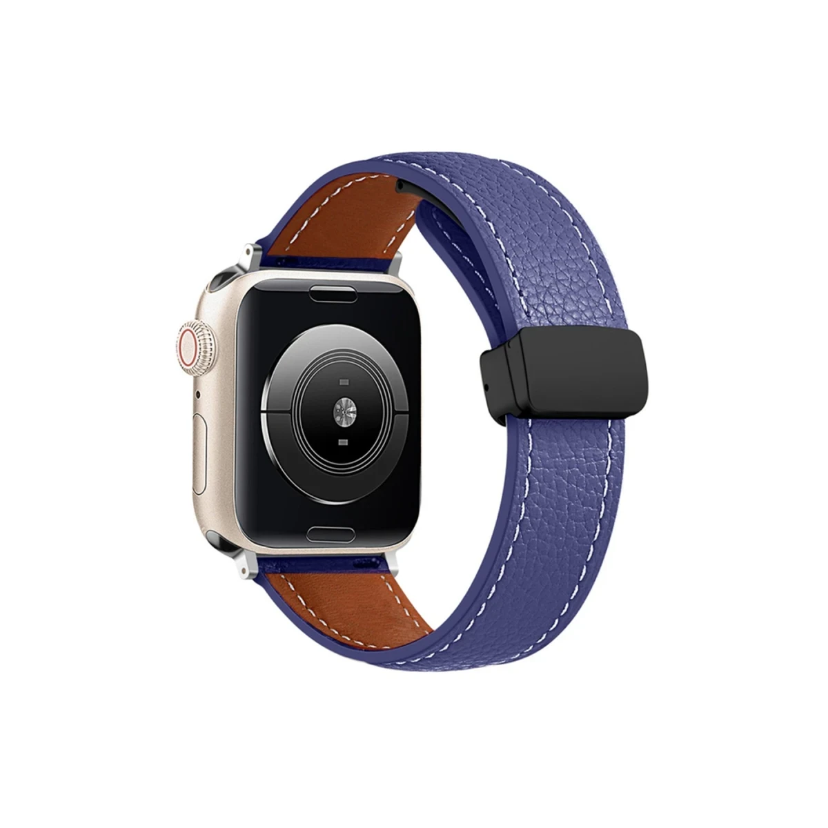 Apple Watch 42mm KR414 Daks Deri Kordon - Lacivert