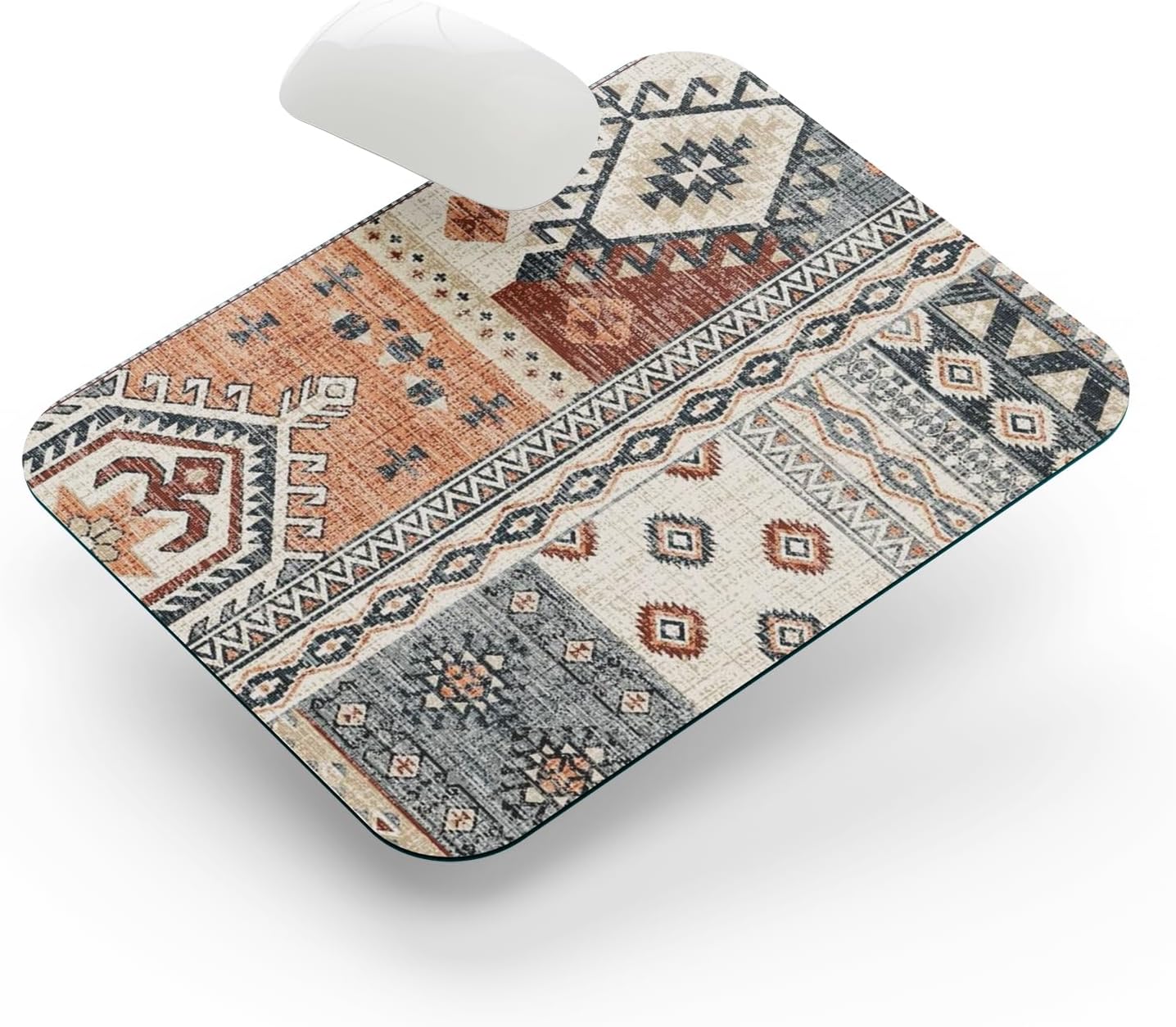 Halı Motif Etnik Desen 10 - Dikdörtgen Mouse Pad, 17,5 cm x 21,50 cm
