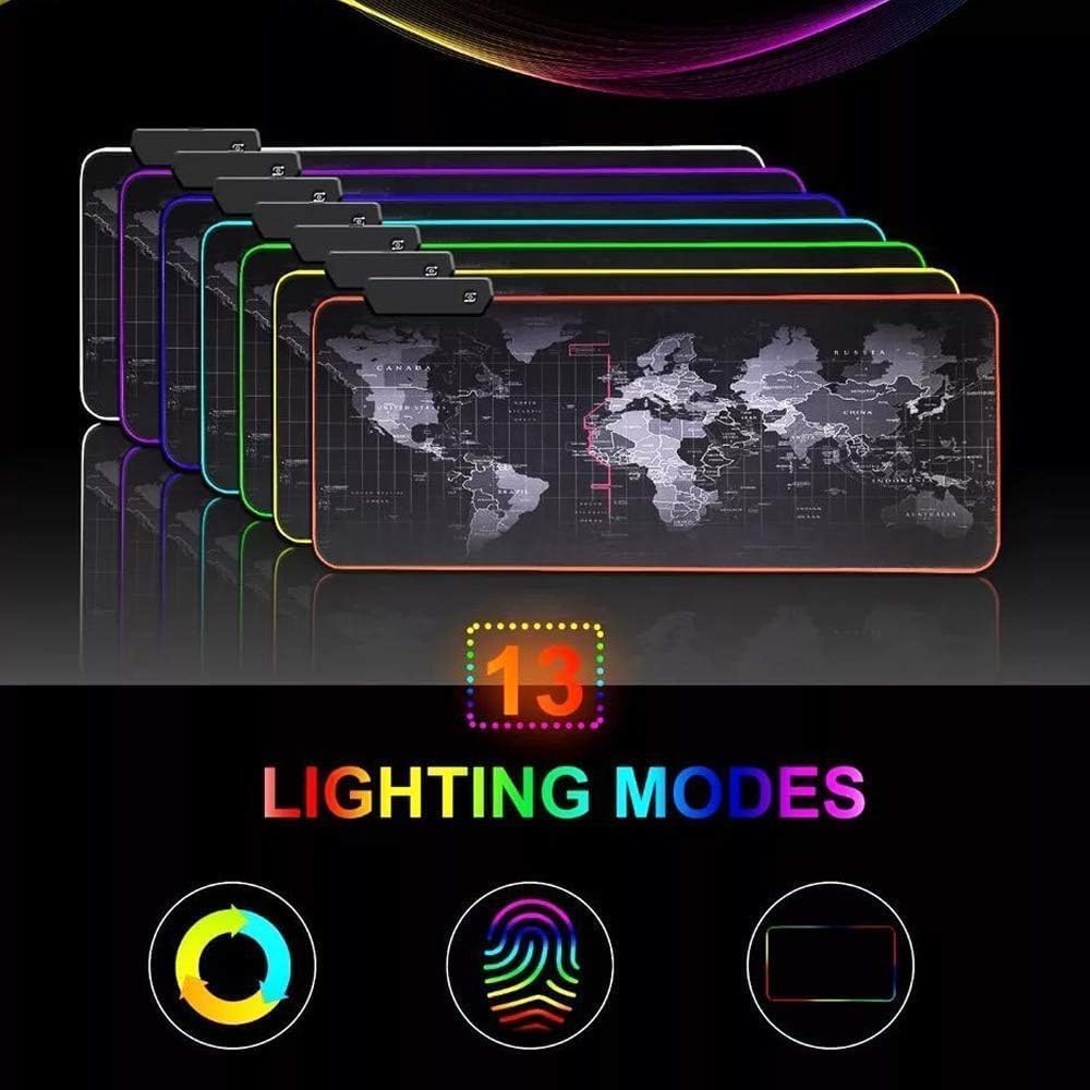STORE Büyük Oyuncu RGB Mousepad ve Klavye Pad Mavi Altıgen Desenli Blue Hex Tasarım Işıklı 80cm x 30cm Mouse Pad