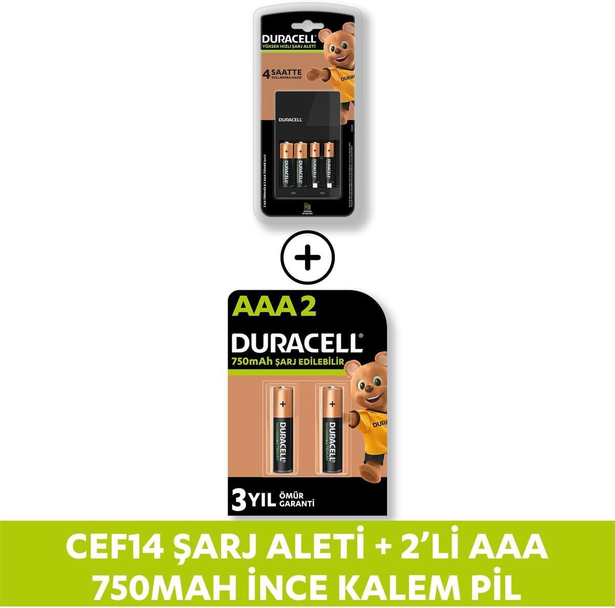 Cef 14 Şarj Aleti Ve Şarj Edilebilir Aaa 750Mah 2 Pil