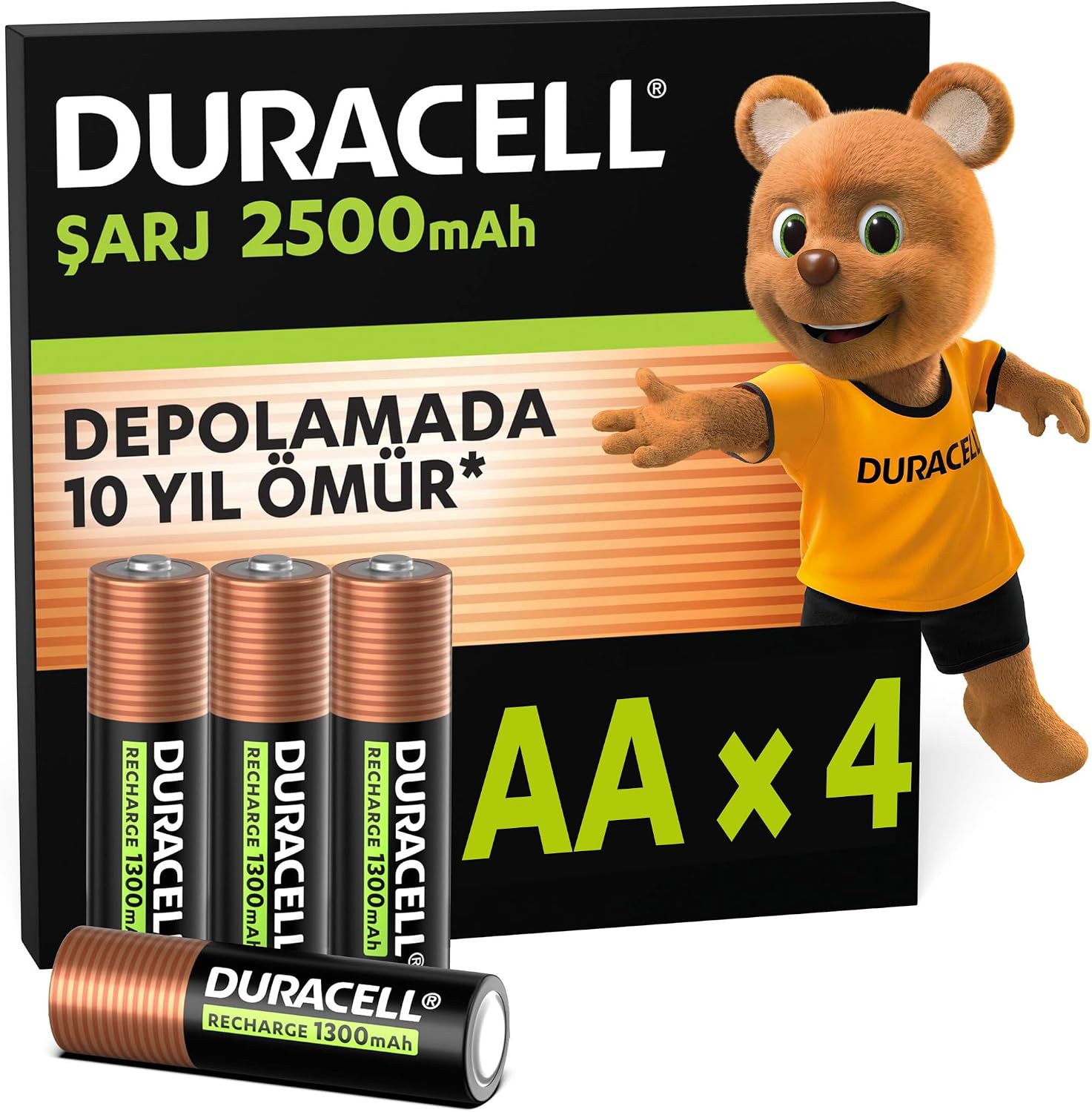 Şarj Edilebilir Aa 2500Mah Piller, 4'Lü Paket