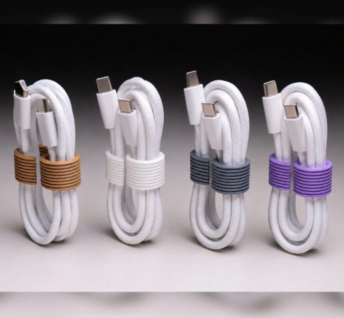 Kablo Toparlayıcı 4'lü – Şarj ve USB Kabloları İçin Pratik Düzenleyici