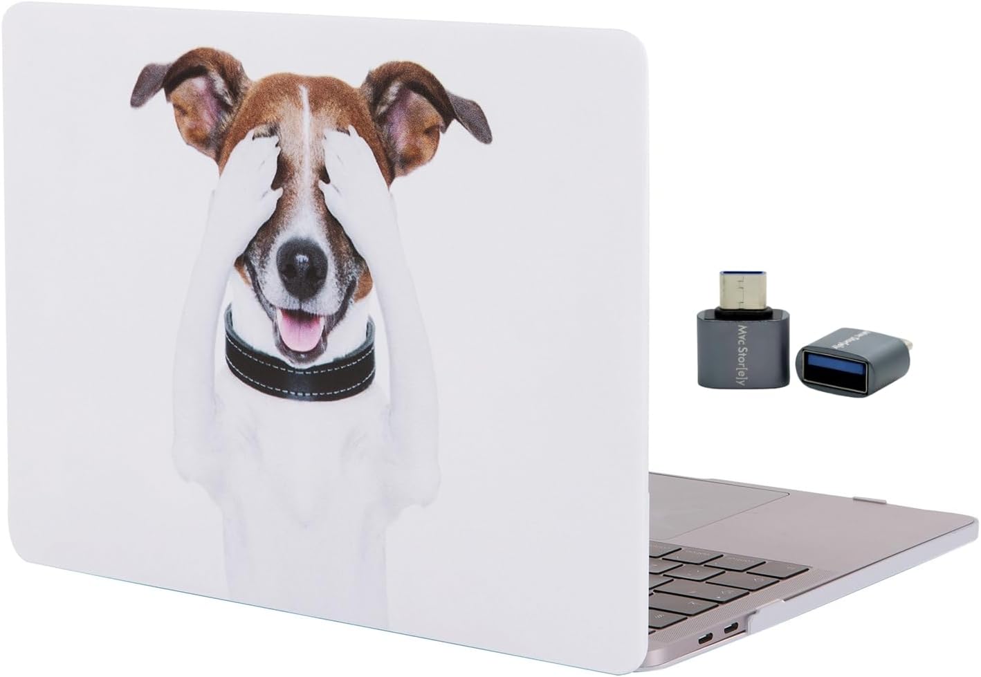 MacBook Air M1 Kılıfı 13.3 İnç A2337 A2179 A1932 Uyumlu Sert Kapak Hard Case Koruyucu Kılıf Komik Köpek Desenli UV Baskılı Çizilme Önleyici Laptop Kılıfı Beyaz