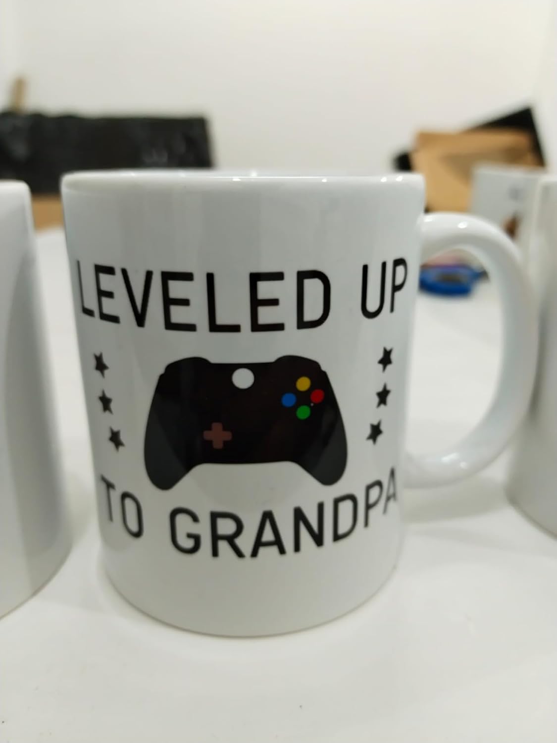 Leveled Up To Grandpa Kupa - Oyun Temalı Büyükbaba Seramik Bardak Hediyesi 325ml