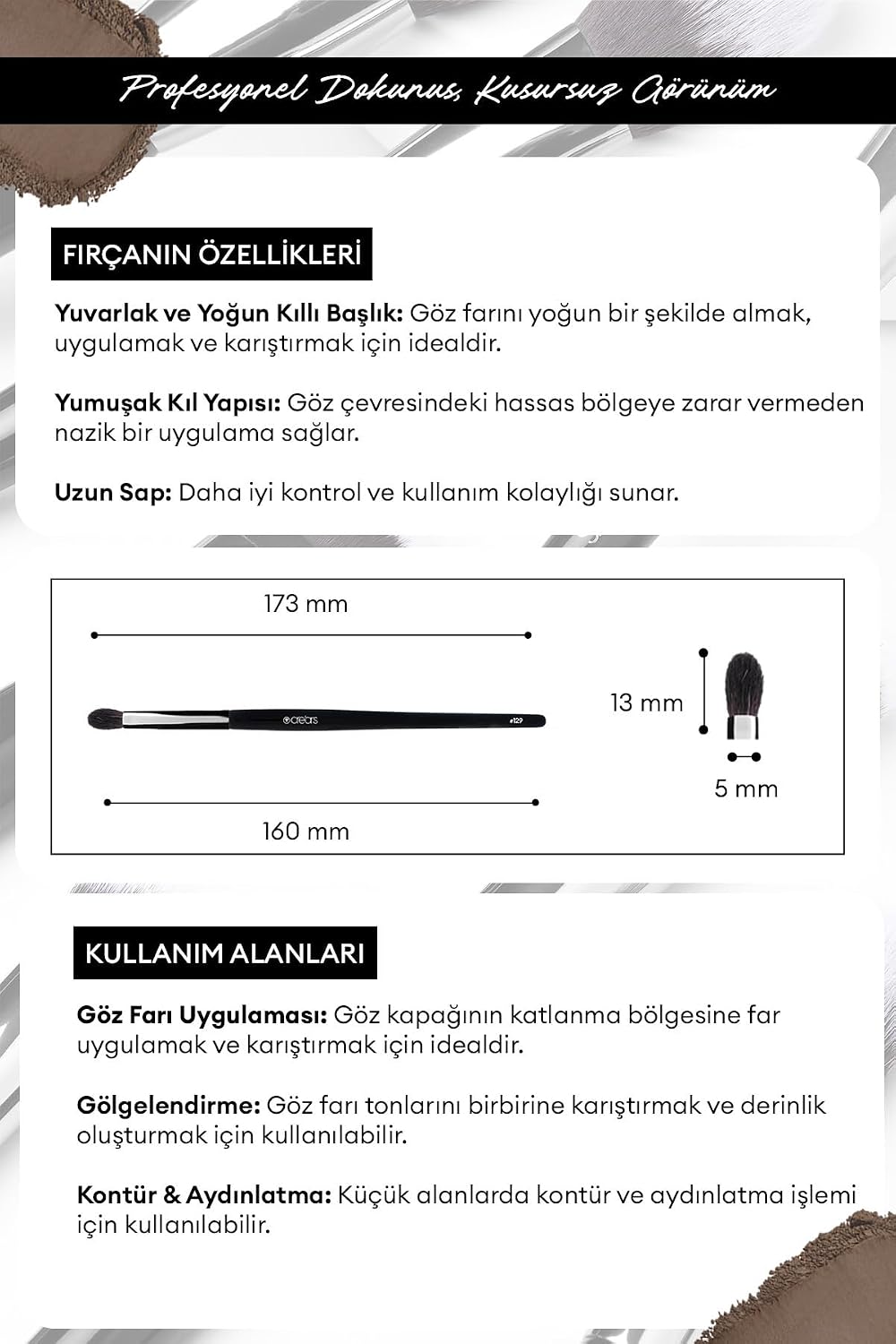 Far Karıştırma Fırçası Tapered Blending Brush #129