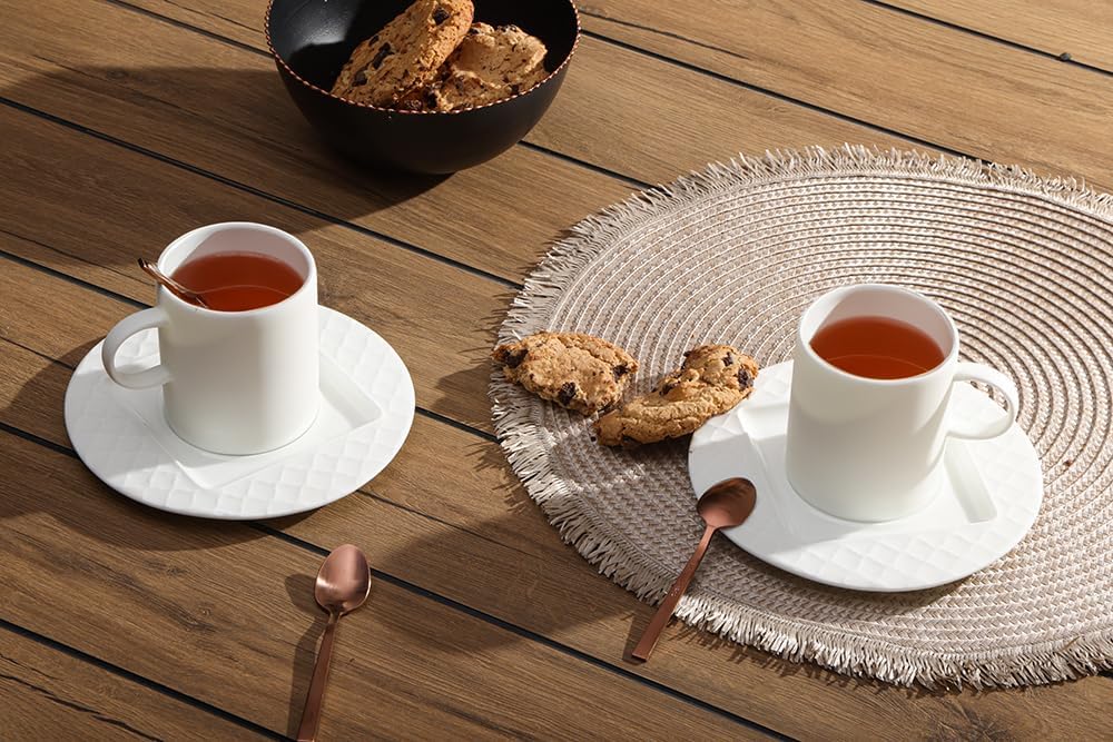 Superior Bone Porcelain Elix 2 Kişilik Çay Fincan Takımı 200cc
