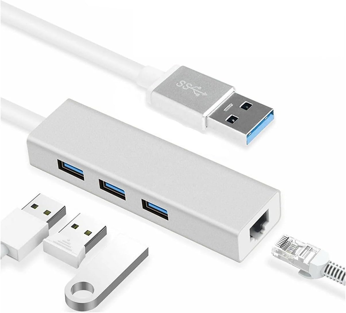 FC06 3 Bağlantı Noktalı Usb3.0 To 3usb3.0 10/100 Mbps Ethernet Kablolu Çevirici
