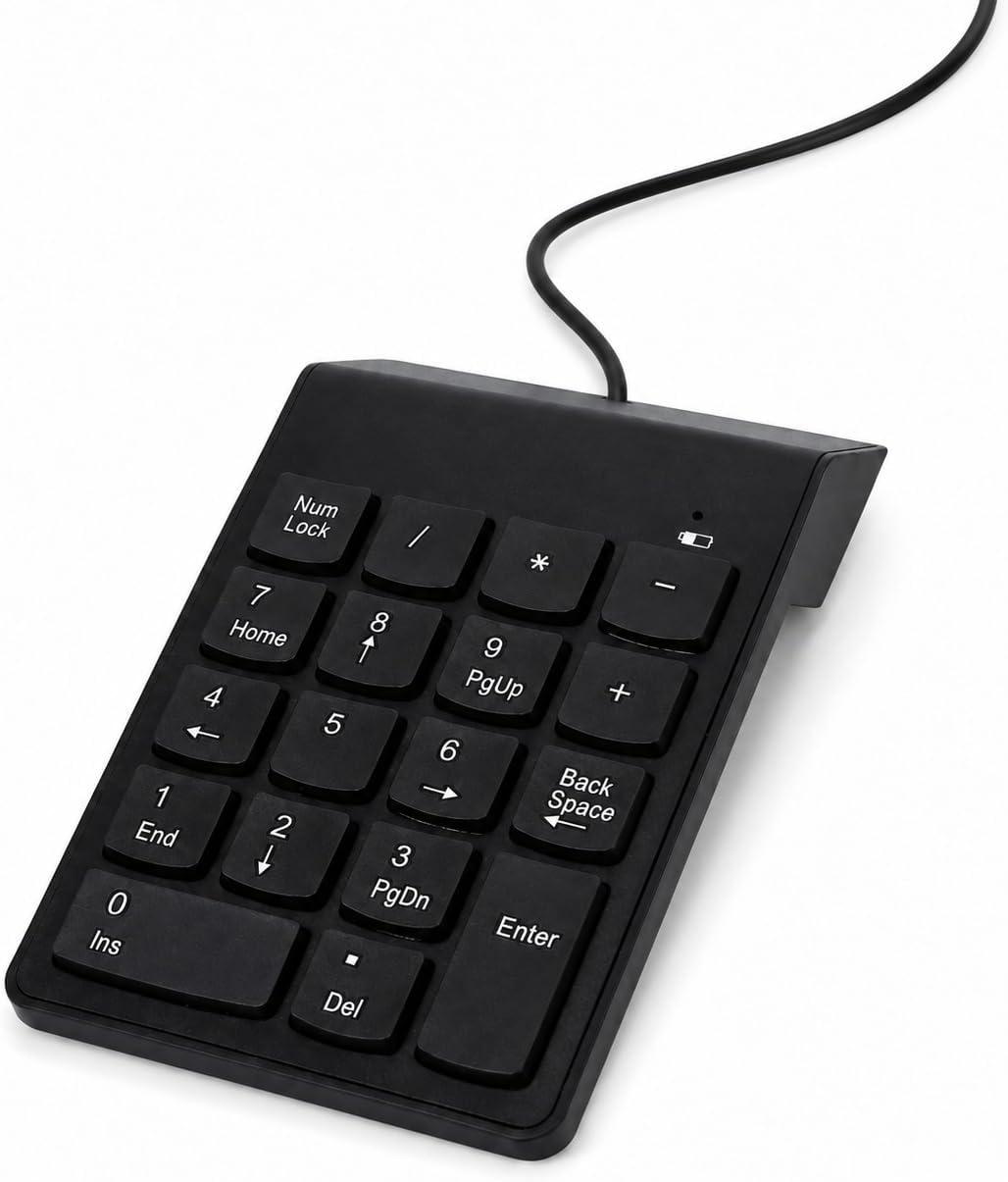 PrimeX PX-1864 USB 2.0 Siyah Kablolu Numerik Klavye Keypad, USB Sayısal Tuş Takımı, PC Laptop Notebook İçin Kablolu NumPad, Ev Ofis Muhasebe Excel Veri Girişi Kullanımına Uygun