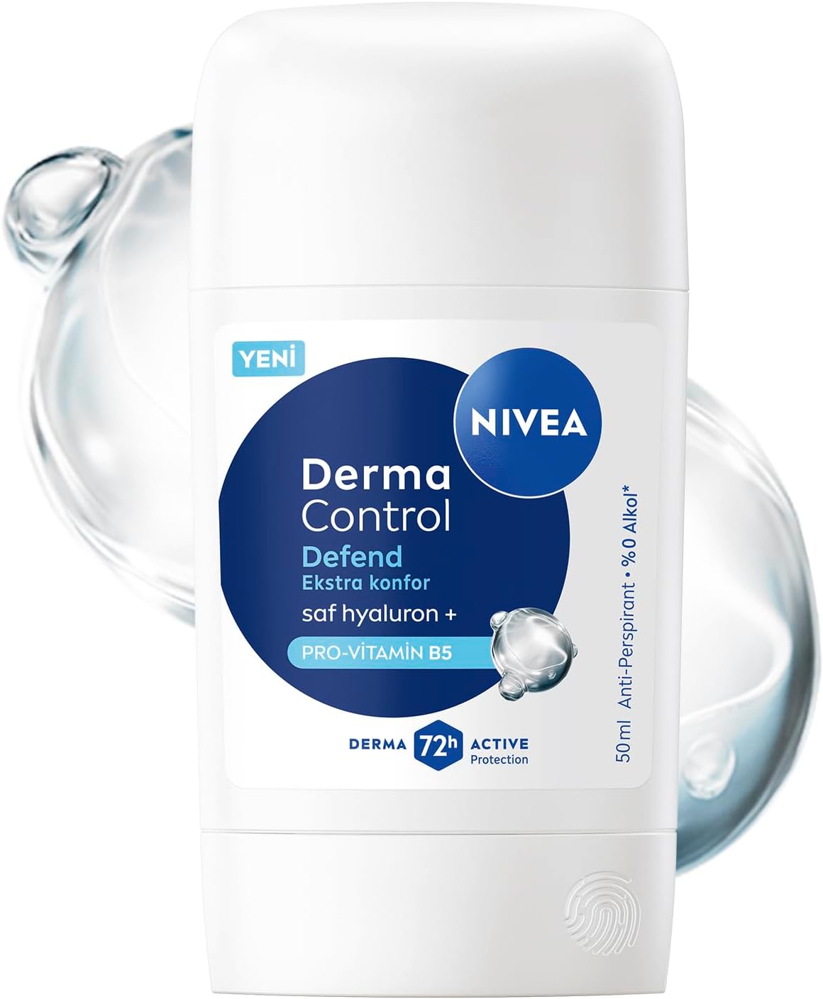 Kadın Stick Deodorant Derma Control Defend 50 ml, Tahrişe Karşı Koruma, Alkolsüz, 72 Saat ANti-perspirant Koruma,Çiçeksi Koku,Hyaluronik Asit, Pro Vitamin B5