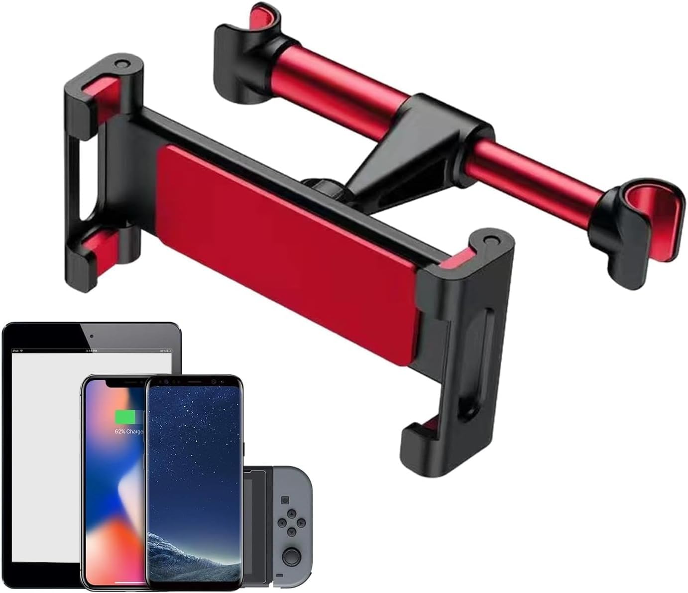 STORE Araç Telefon ve Tablet Tutucu, Arka Koltuk Montajlı Seyahat İçin (Kırmızı)