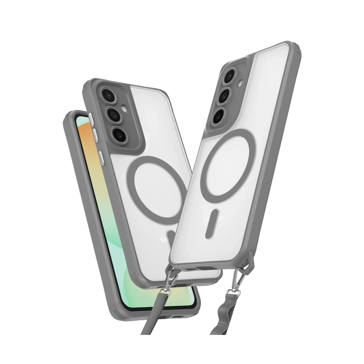 Samsung Galaxy S25 Kılıf Enka Magsafe Silikon Kılıf - Titan Gri