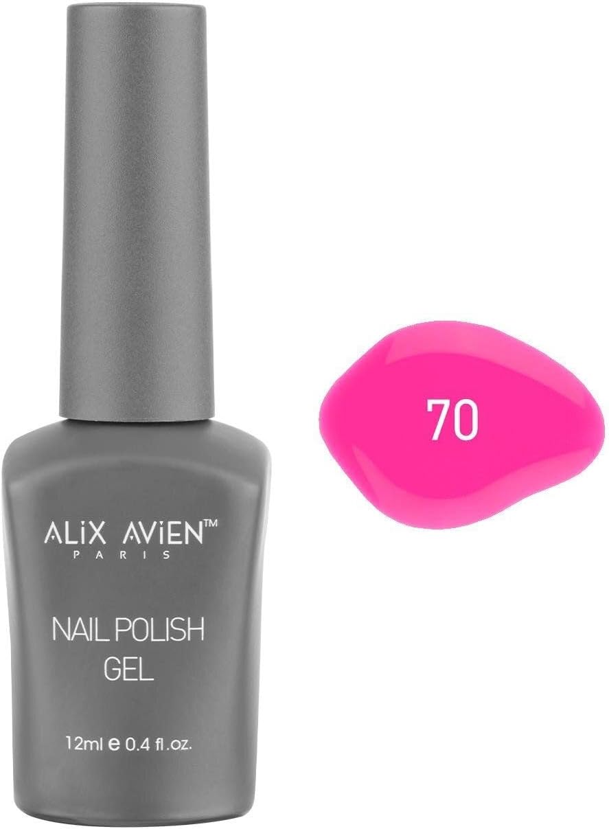 Neon Koyu Pembe Kalıcı Oje 70-Yoğun Renk Veren Jel Oje 12 ml-Nail UV Gel Polish 70