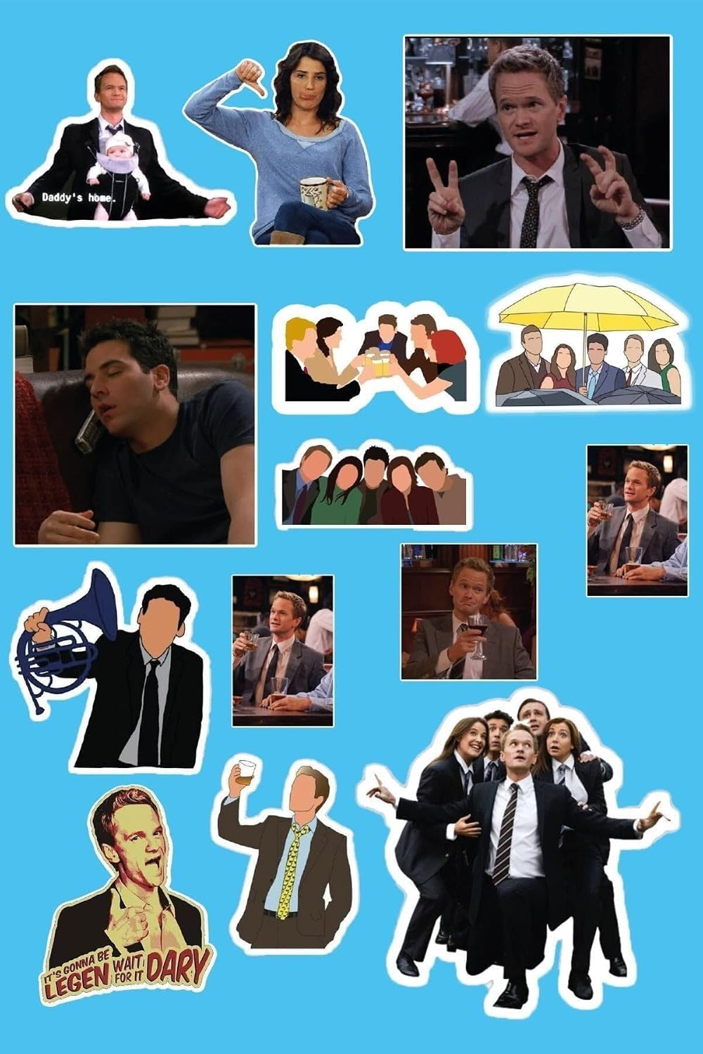 How I Met Your Mother Himym Temalı Sticker Etiket Seti - Laptop Telefon Notebook Defter
