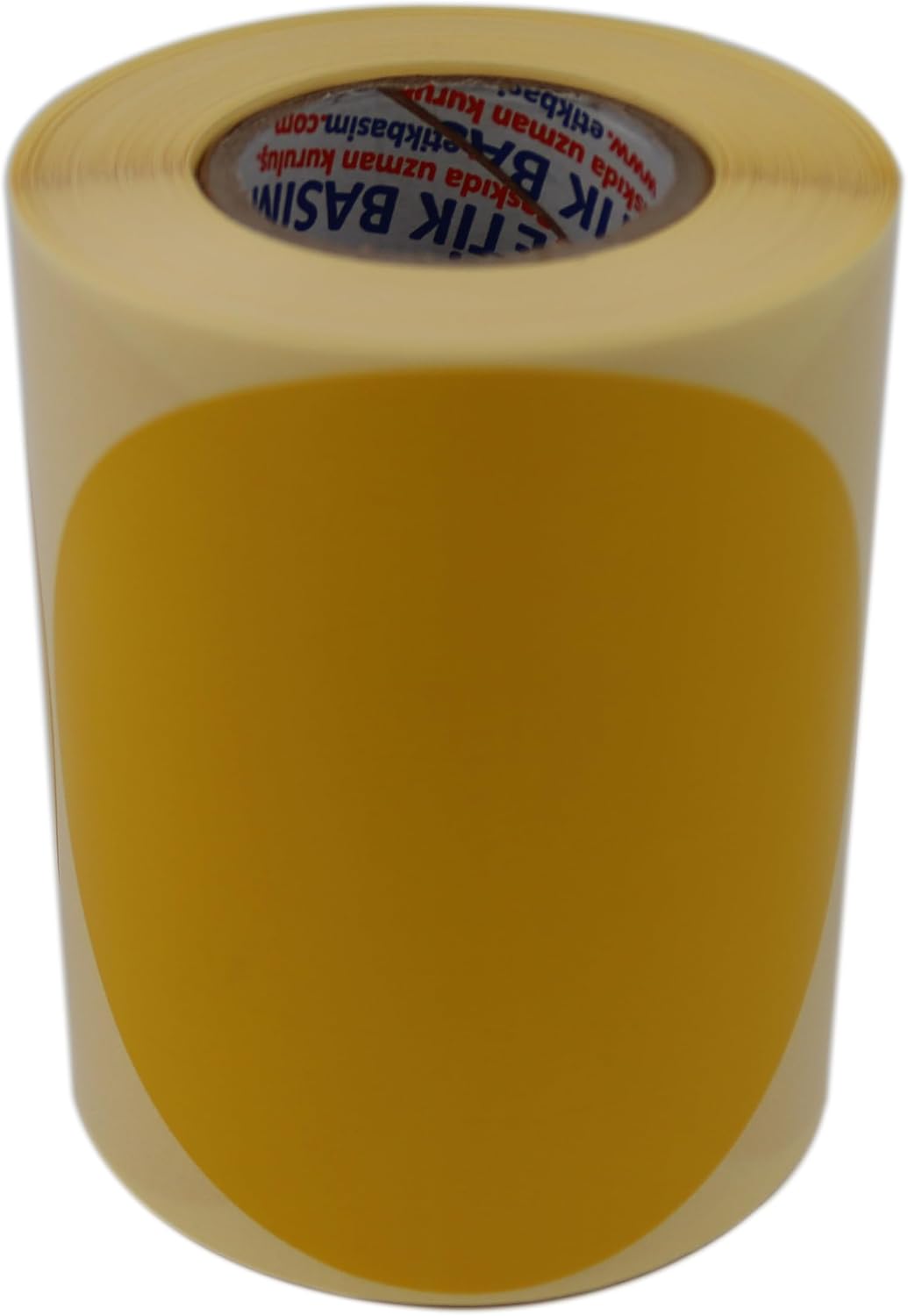 Kuşe Daire Renk Baskılı Çap Etiketi 75mm Daire Ölçülerinde Yuvarlak Çıkartma Sticker Ruloda 300 Adet Kendinden Yapışkanlı Rulo Etiketi Barkod Yazıcılar ile Uyumlu 40mm Kuka (Sarı)
