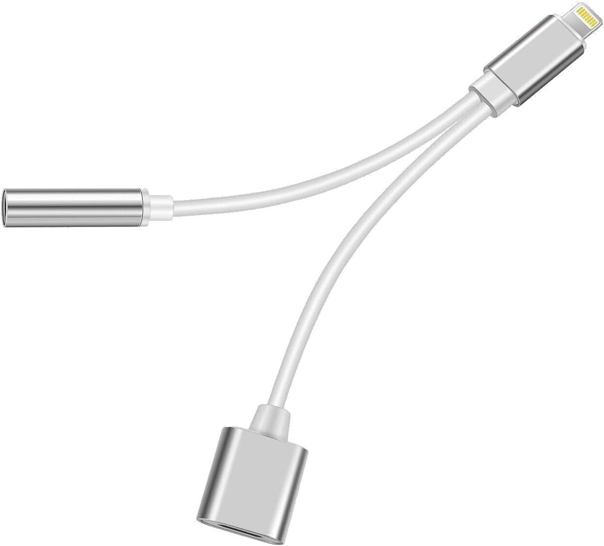 Lightning to 3.5mm Jack & Lightning Dönüştürücü | Çift Çıkış Adaptörü | Yüksek Ses Kalitesi ve Hızlı Şarj | Kulaklık Desteği | Şık ve Dayanıklı Tasarım