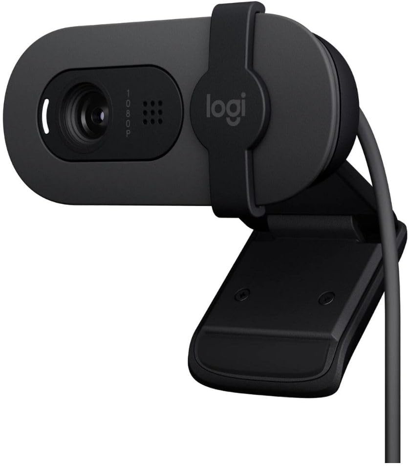 BRIO 100 Full HD Web Kamerası, Toplantı ve Yayın Amaçlı, Otomatik Işık Dengesi, Dahili Mikrofon, Gizlilik Kapağı, USB-A, Microsoft Teams, Google Meet, Zoom ile Uyumlu, Siyah
