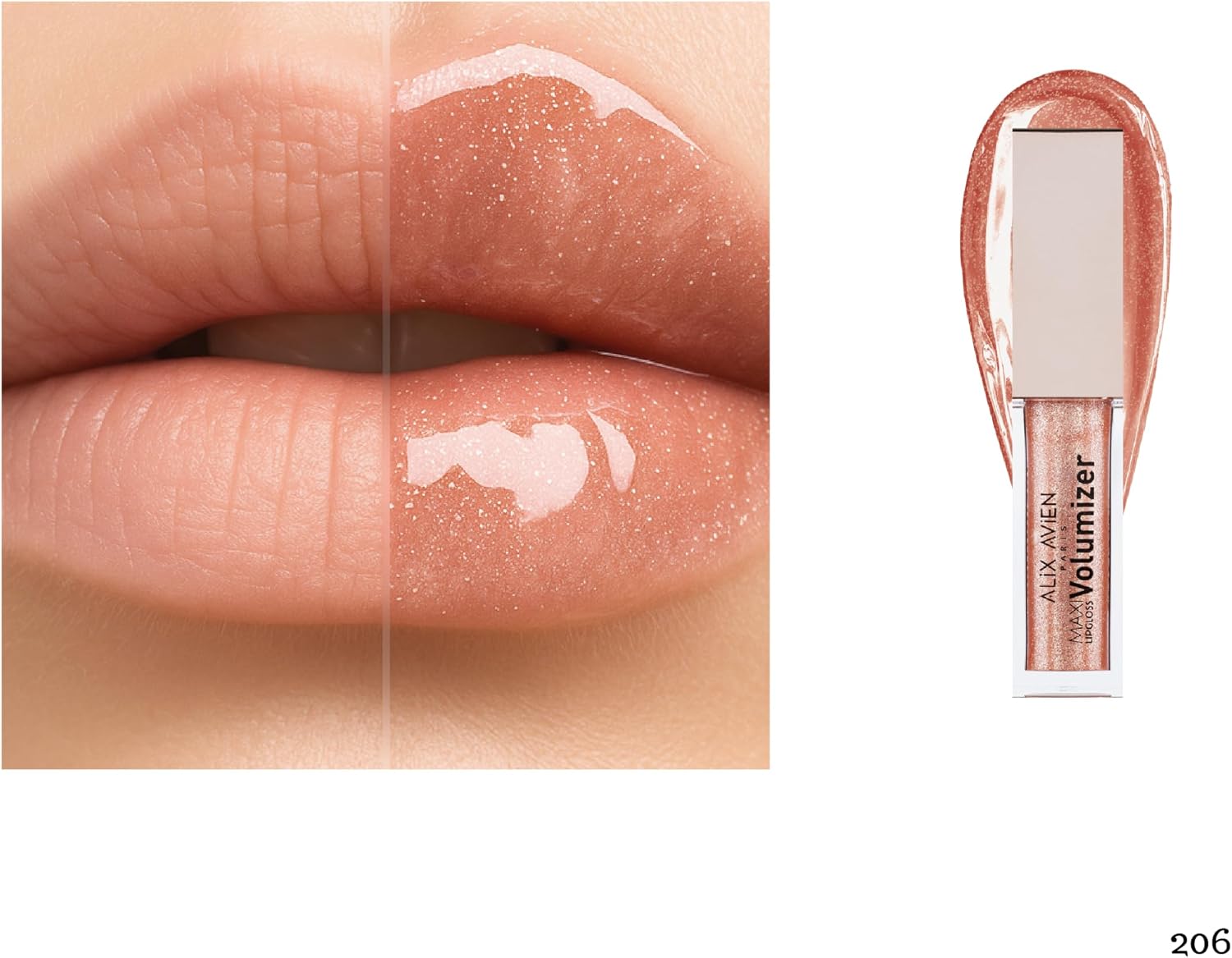 Maxivolumizer Lipgloss 206 - Peachy Stardust - Kalıcı Ve Nemlendirici Ruj - Dolgunlaştırıcı Etki