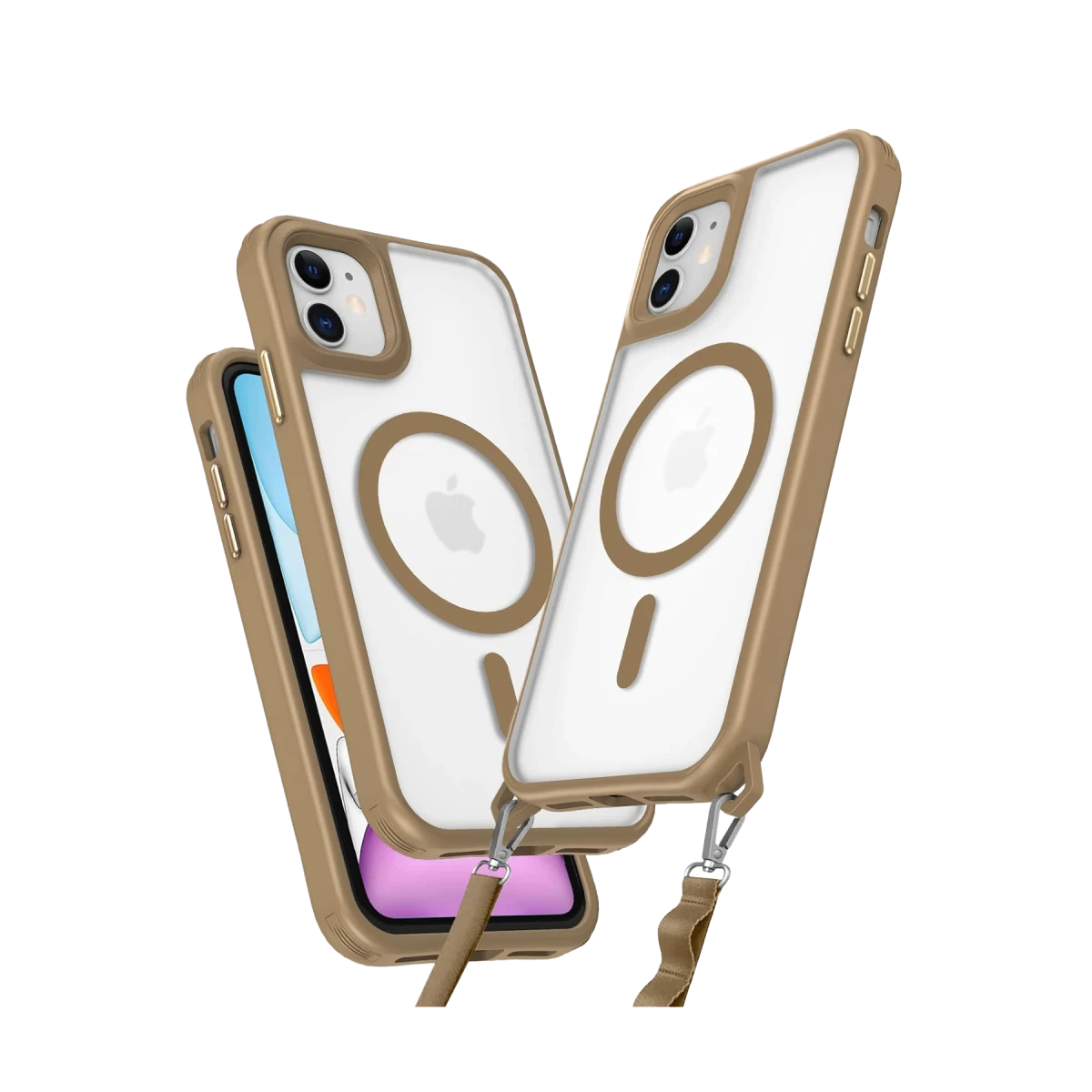 Apple iPhone 12 Kılıf Enka Magsafe Silikon Kılıf - Desert