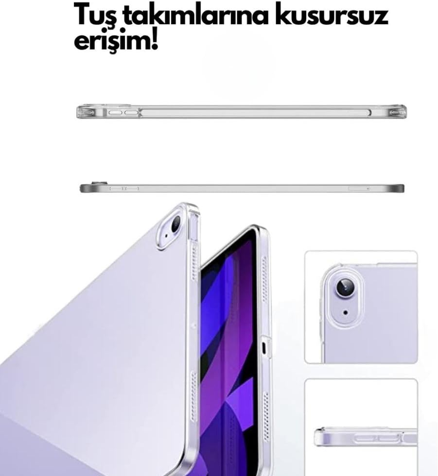 Samsung Galaxy Tab A11 8.7 İnç İle Uyumlu Kılıf Kamera Lens Korumalı Şeffaf Silikon Tablet Kılıfı Sova