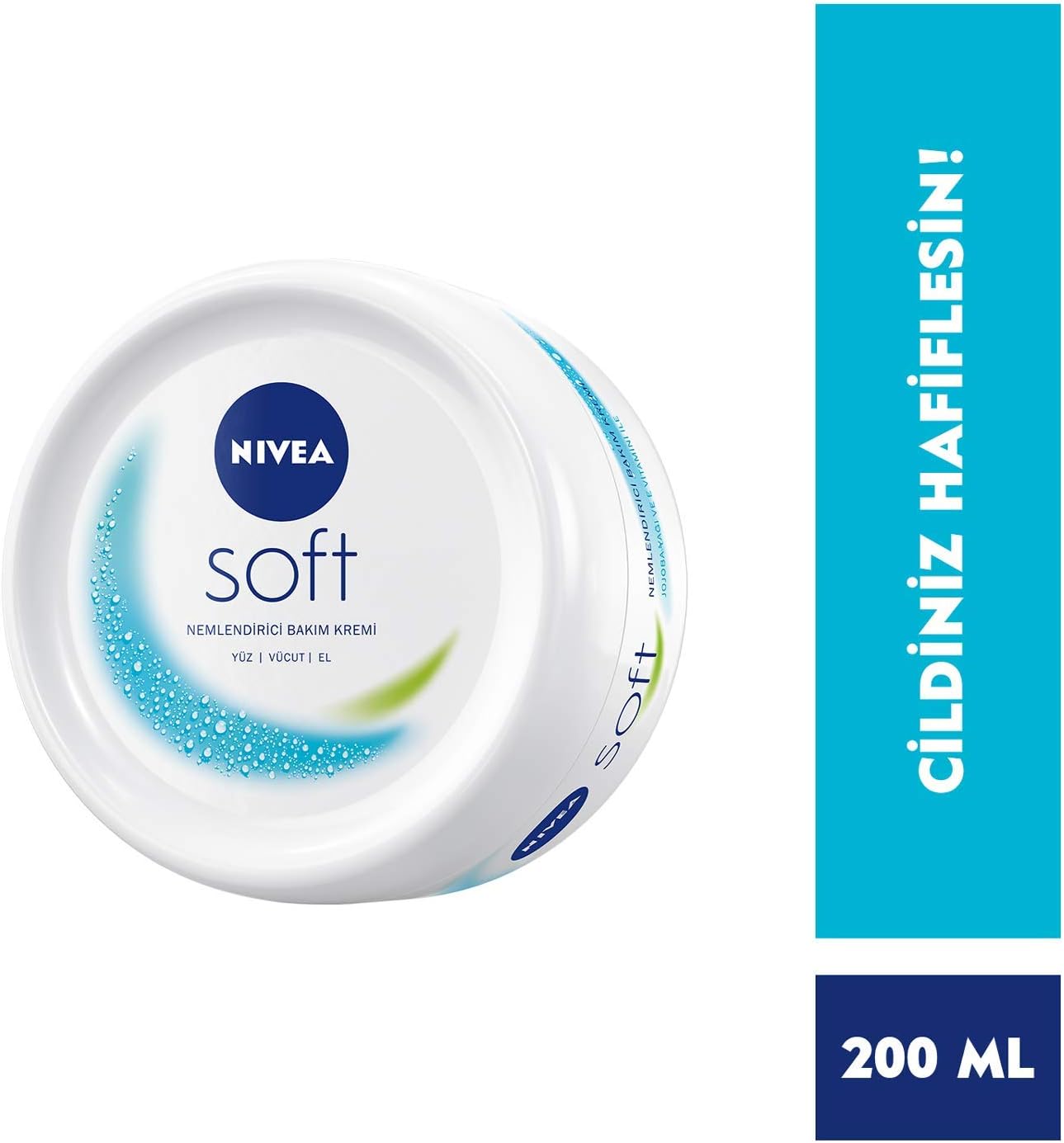 Soft Krem, 200 ml, Nemlendirici Bakım Kremi, Yüz, Vücut, El, Jojoba Yağı ve E Vitamini ile Cilt Bakımı, Anında Emilen Hafif Formül, Tüm Ciltler için