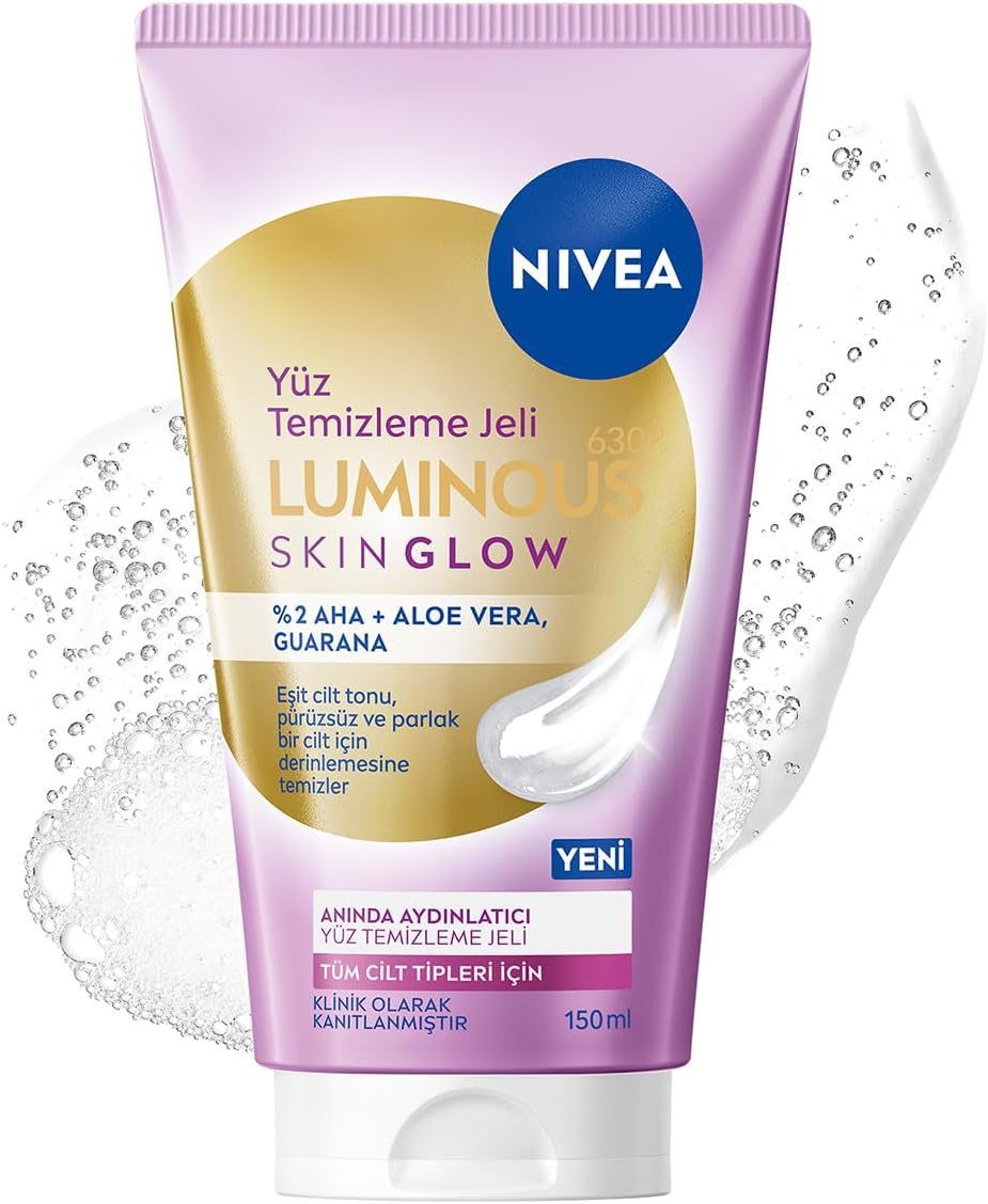 Luminous630 Skin Glow Anında Aydınlatıcı Yüz Temizleme Jeli 150 ml, AHA, Aloe Vera, Pürüzsüzleştirici, Eşit Cilt Tonu, Parlak Cilt