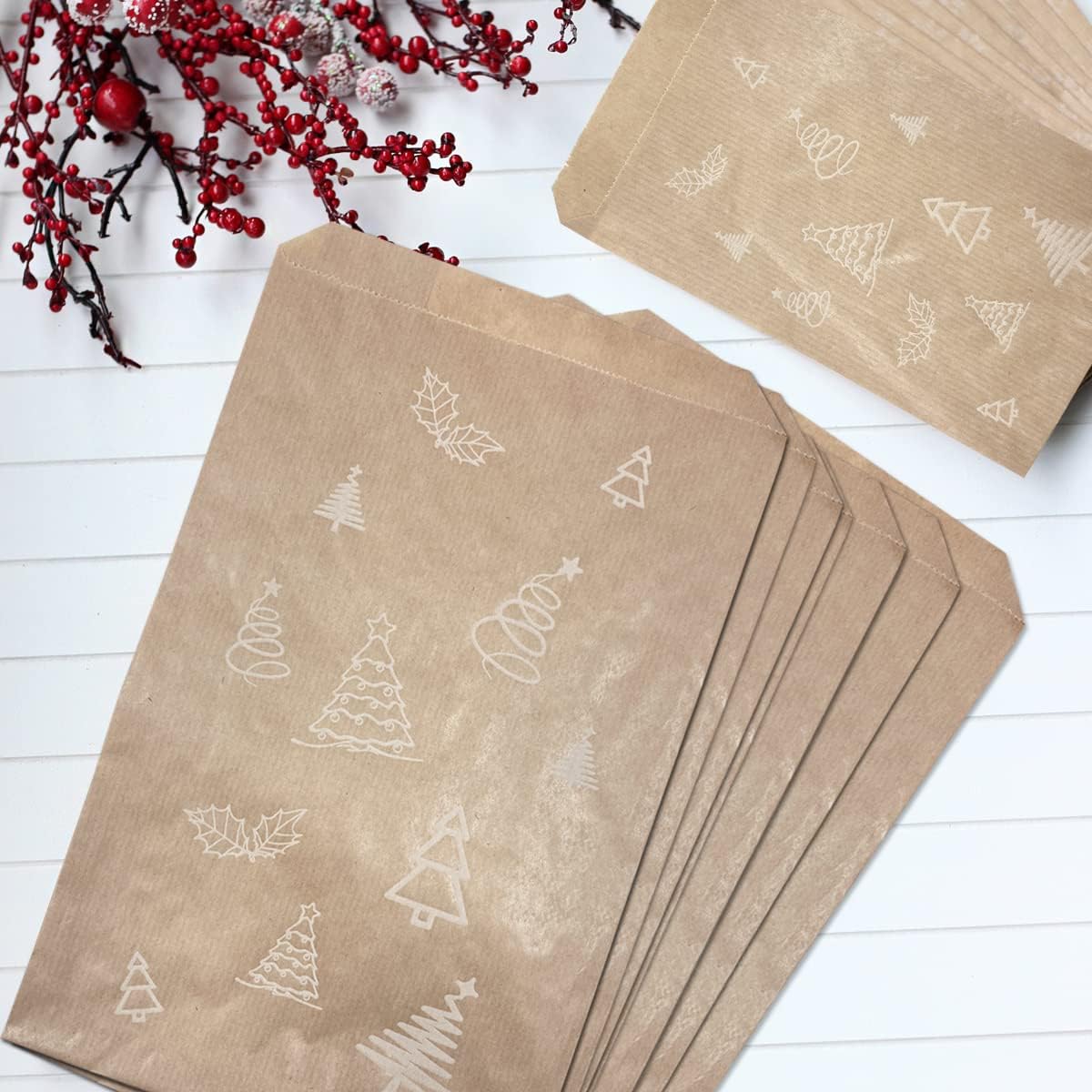 Çam desenli kese kağıdı, kraft 11x20-100 adet