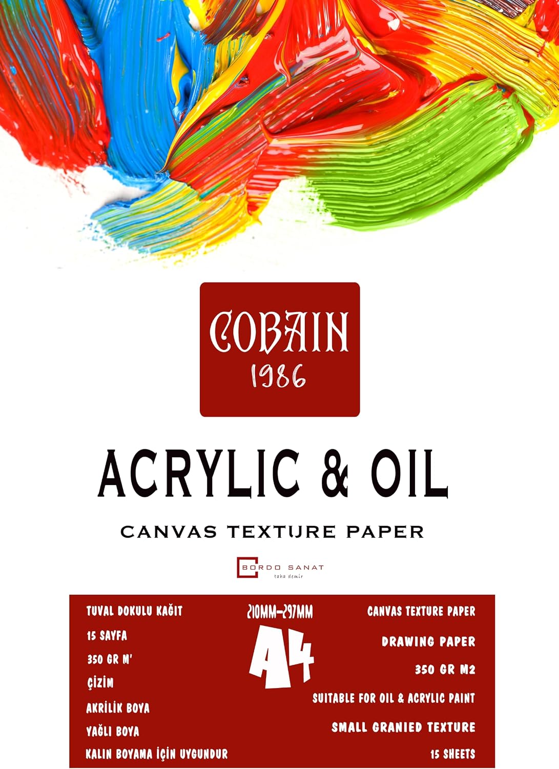 Cobain 1986 Akrilik Boyama Defteri (A4)