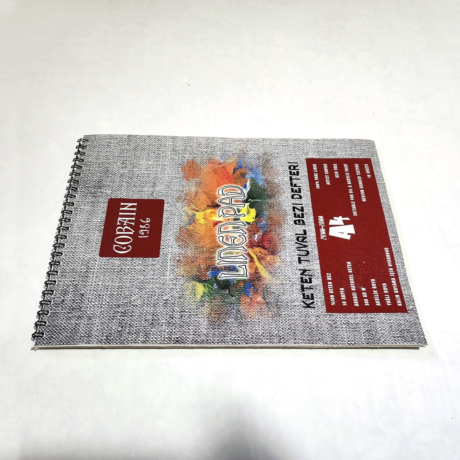 Cobain 1986 Linen Pad Keten Tuval Bezi Defteri (364gr Gessolu) Akrilik Boyama Ve Yağlıboya (A4)