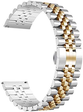 Galaxy İle Uyumlu Watch Active 2 40mm KRD-36 20mm Metal Kordon, Gümüş-Rosegold