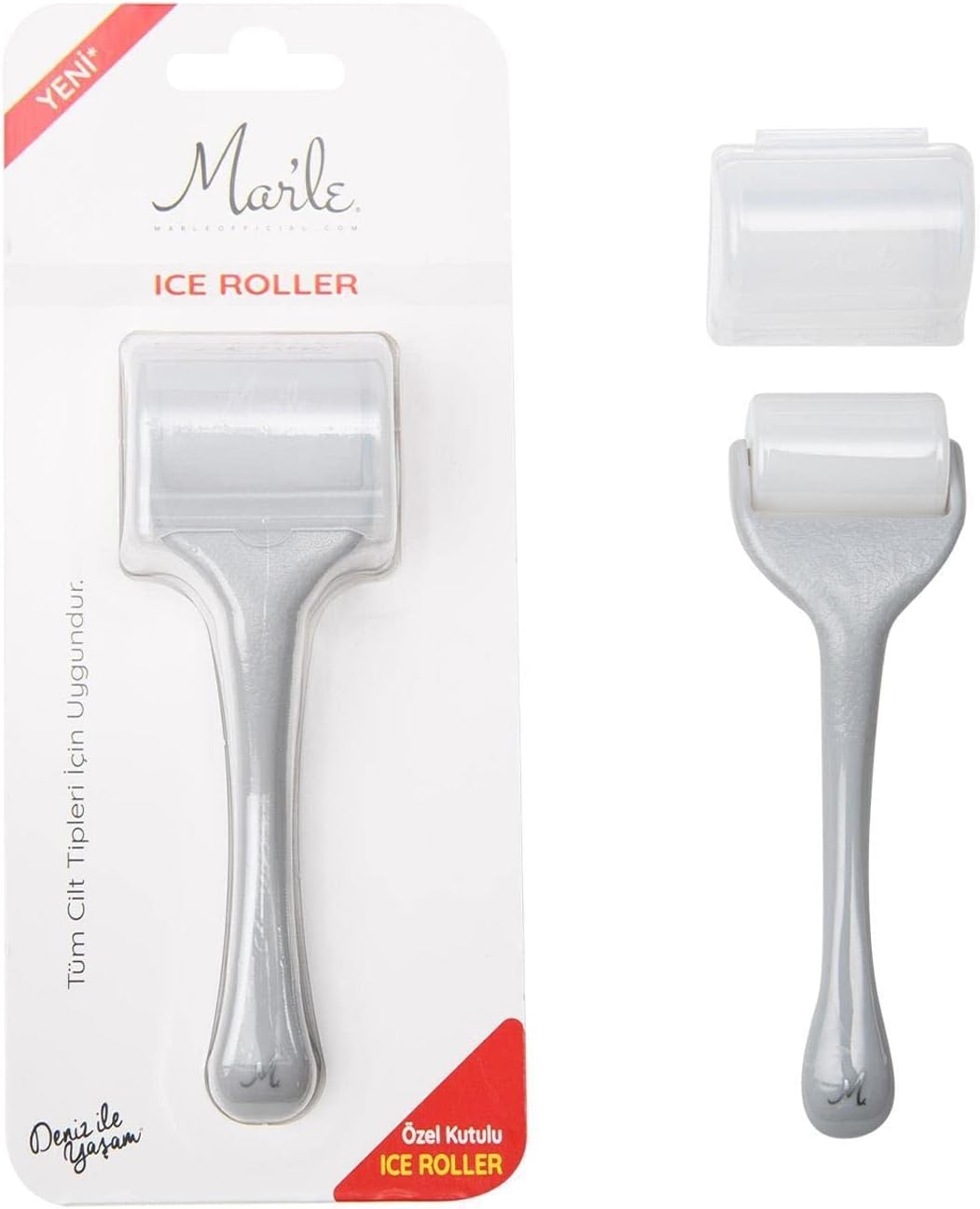 Cilt Sıkılaştırıcı Gri Ice Roller Yüz Masaj Aleti