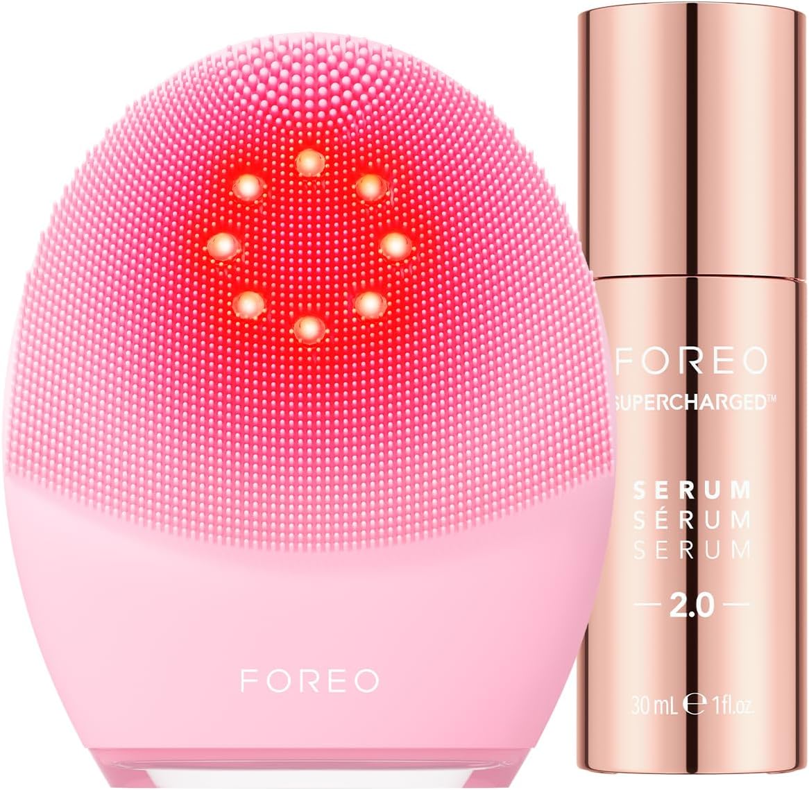 Fresh & Lifted Paketi - LUNA 4 plus Normal Yüz Temizleme Fırçası + SUPERCHARGED SERUM 2.0, 30ml - Yakın Kızılötesi Işık Terapisi - Yüz Temizleyici Masaj Fırçası - Mikro Akımlı Yüz Bakım Cihazı