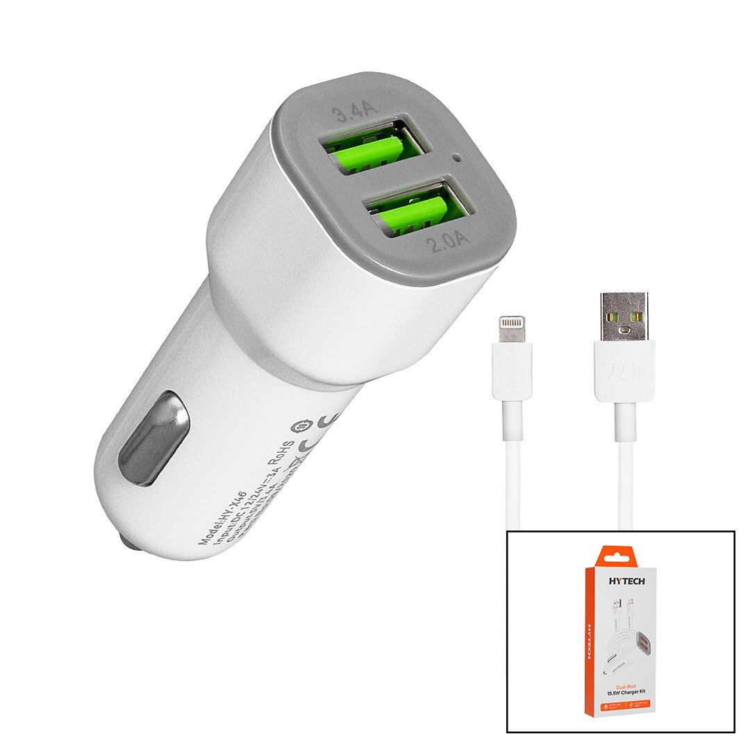 İphone - Kablolu Oto - Araç Çakmaklık Şarj Başlık Set 3.1A - 15.5W - 1MT Kablo HY-X44