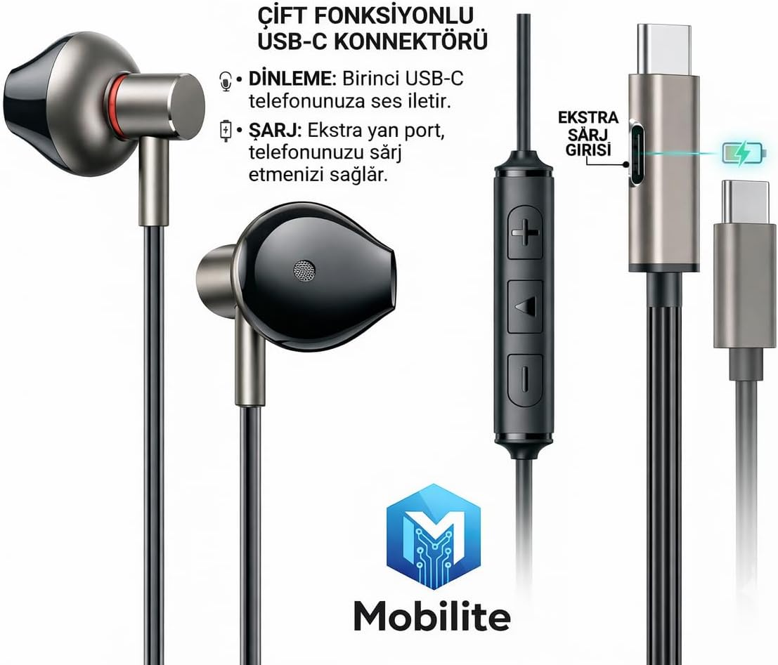 MBL255 Type-C Oyun Destekli Şarj Girişli Mıknatıslı Stereo Tak Çalıştır Yüksek Ses Pubg Kulaklık
