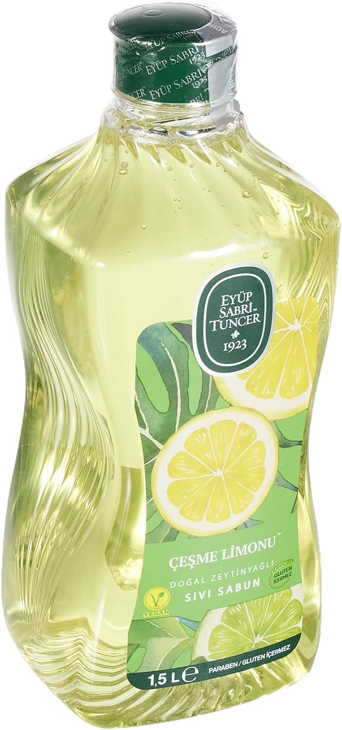 Eyüp Sabri Tuncer Doğal Zeytinyağlı Sıvı Sabun Çeşme Limonu 1,5 L Pet Şişe (1 x 1500 ml)