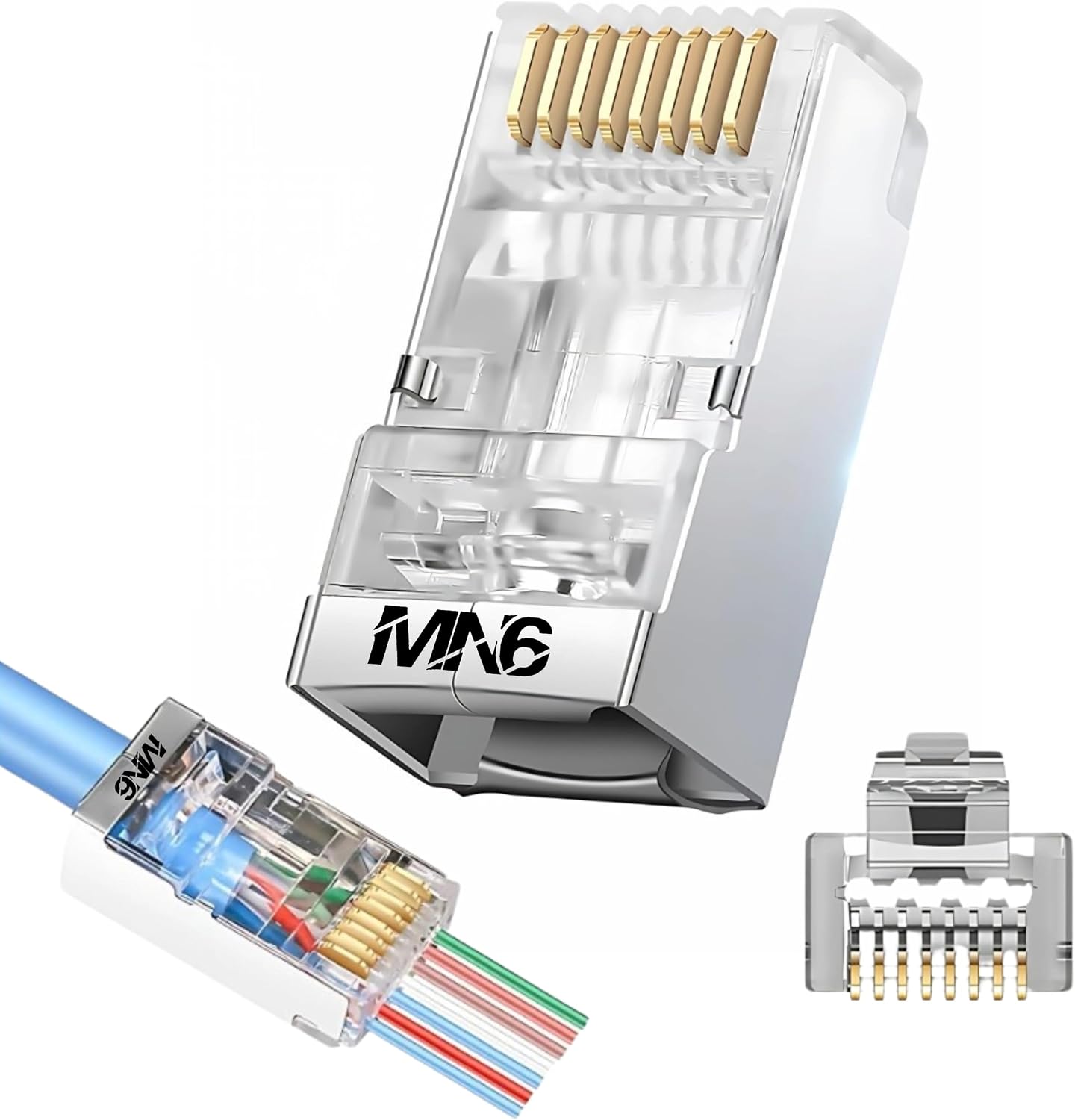 M117XF Cat6 jack/35 Adet-Metal EZ/Yeni Nesil rj45 cat6-8P/8C AÇIK UÇLU/Cat6 Konnektör (Metal EZ jack, 35)