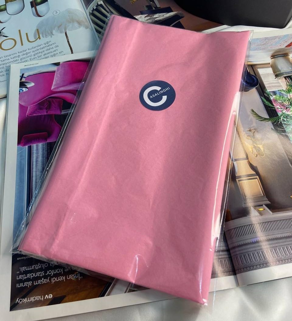 Pembe Pelür Kağıdı 5 Adet 50x70 cm – İnce Dekoratif Kağıdı, Çiçek Sarma, Hediye Kutusu Dolgusu ve Butik Sunum Kağıdı