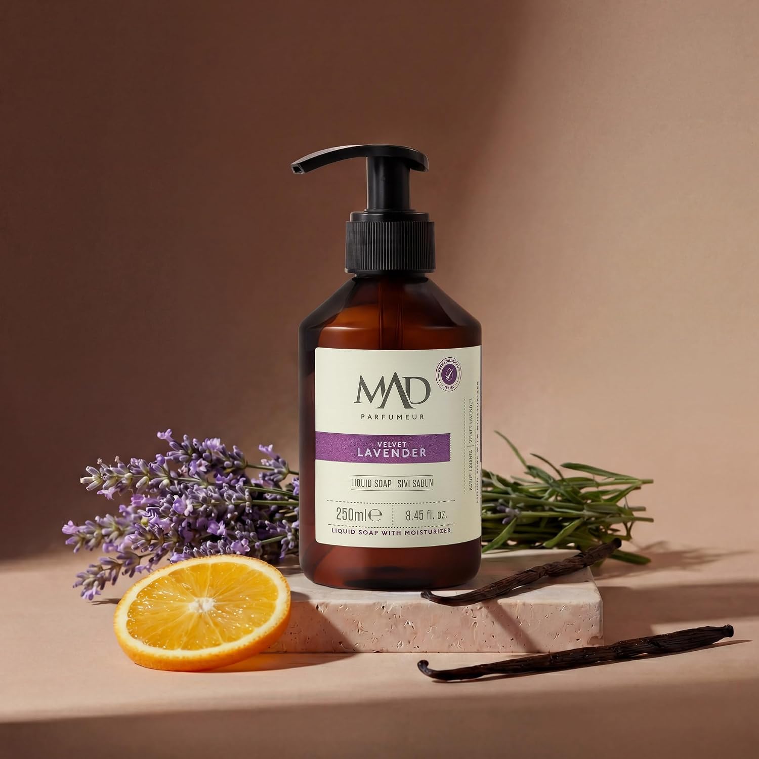 Mad Velvet Lavender Sıvı Sabun 250 ml – Lavanta, Vanilya ve Gül ile Yatıştırıcı ve Şık Temizlik Deneyimi