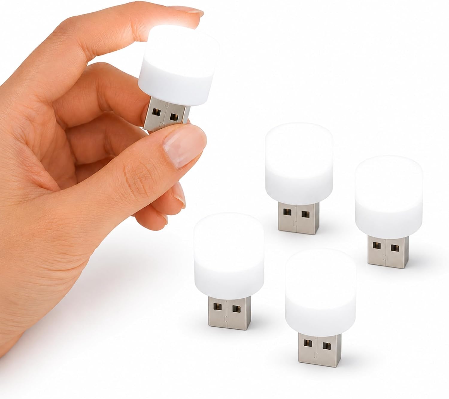 5 Adet Usb Mini Led Lamba, Beyaz Işık, Tak Çalıştır, Kompakt USB Aydınlatma