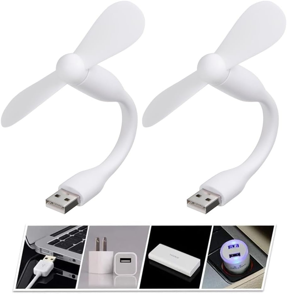 Mini USB vantilatör, Esnek Mini Fan, El Vantilatörü, PC, Powerbank, USB cihazları İle Kullanılabilir, Sessiz Taşınabilir USB Mini Soğutma Fanı Soğutucu, Seyahat Fanı (2 ADET)