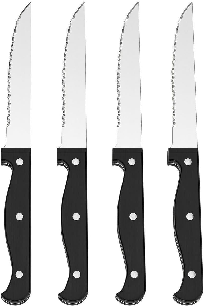 Snıtta Biftek Bıçağı Seti, Siyah, 22 Cm, 4 Adet