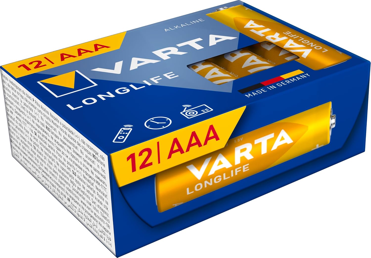 Longlife AAA Alkalin İnce Pil, LR03, 1,5 V, 12'li Paket