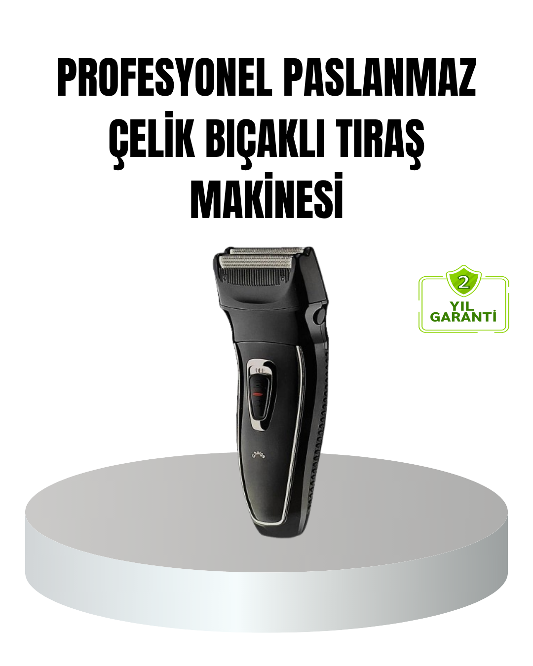 Profesyonel Şarjlı Saç ve Sakal Tıraş Makinesi – Çelik Bıçaklı, Ayarlanabilir Başlıklı, Kablosuz