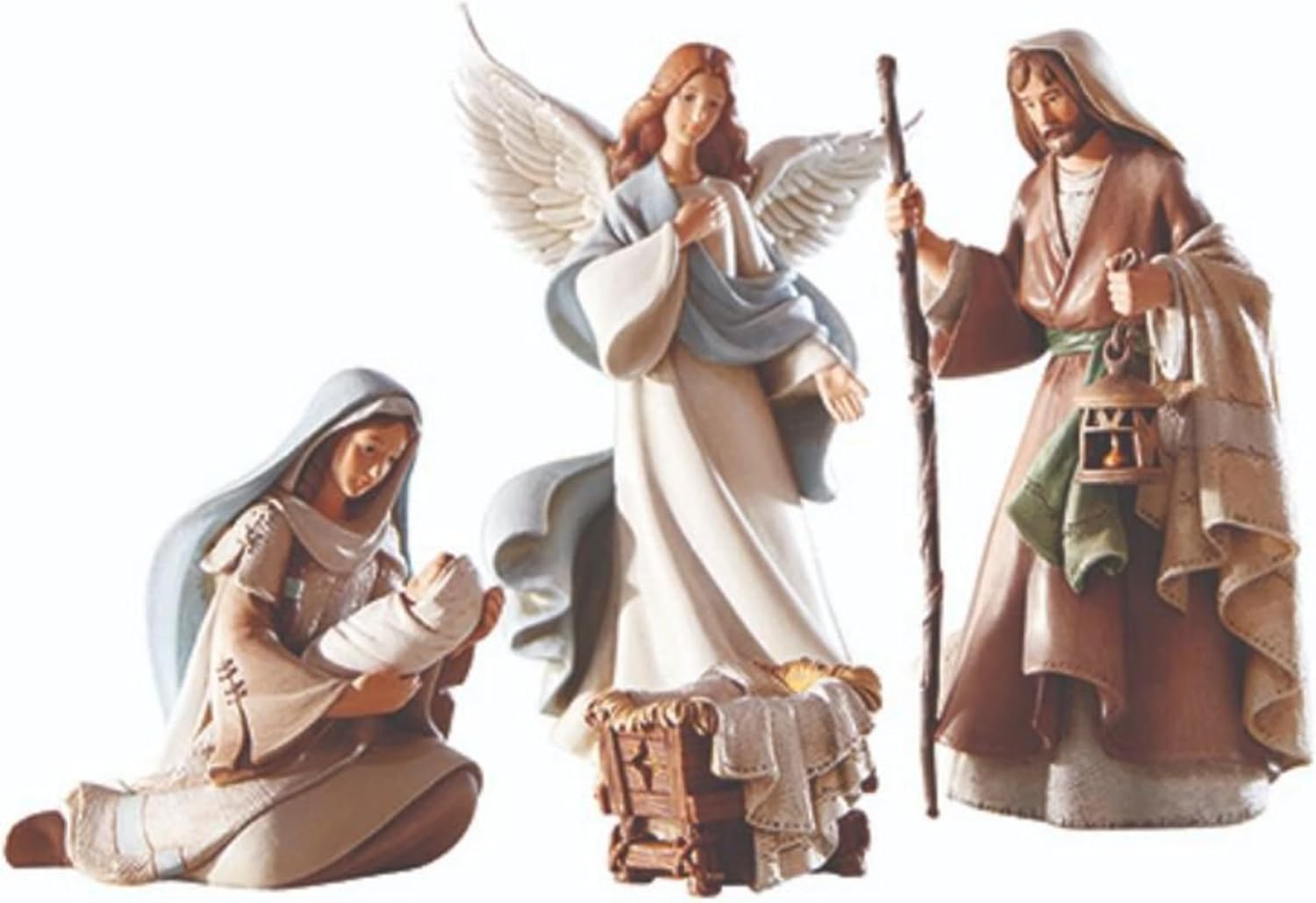 Avalon Gallery Noel için Doğum Setleri - Kapalı Bethlehem Geceleri Doğum Sahnesi, 5 Parça, Kutsal Aile