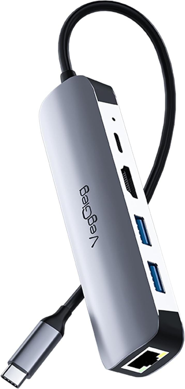 Type-C PD100W 5 Portlu 4K 30Hz HDMI 100Mbps Ethernet USB 2.0 + USB 3.0 Çoklayıcı Hub