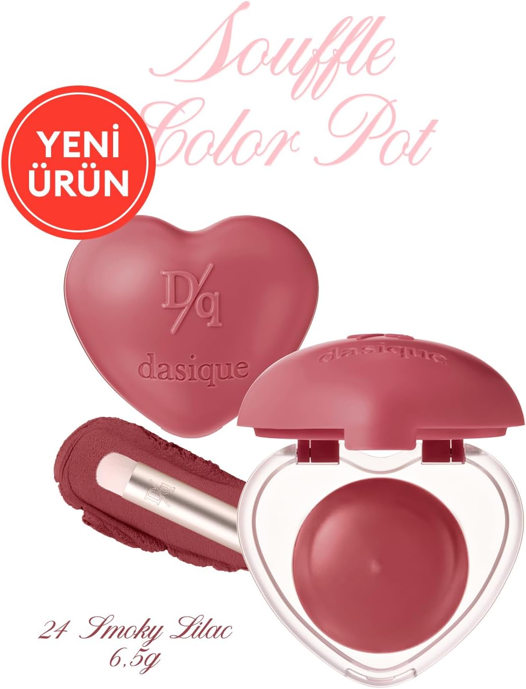 Yoğun Pigmentli Köpük Yapıda Kadife Bitişli Ruj & Allık Souffle Color Pot 24 Smoky Lilac