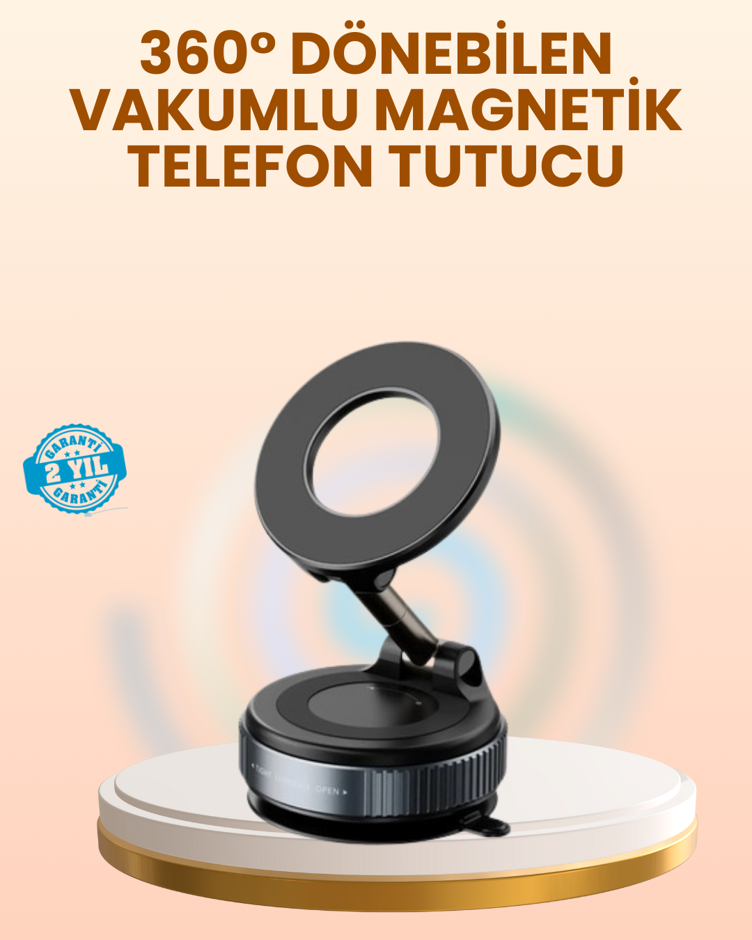 Vakumlu Manyetik Araç Telefon Tutucu Güçlü Tutuş