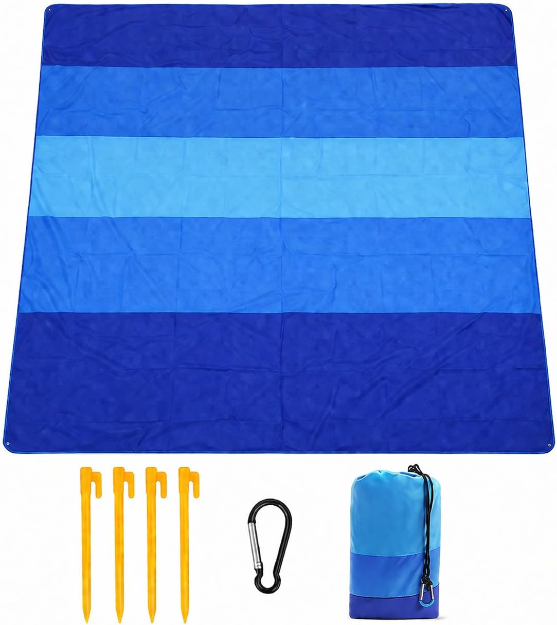 Plaj Battaniyesi, Kum Geçirmez Plaj Paspası 200,6 cm X 210,8 cm / 2-8 Yetişkin için Su Geçirmez Hızlı Kuruyan Açık Hava Piknik Matı Seyahat, Kamp, Yürüyüş için