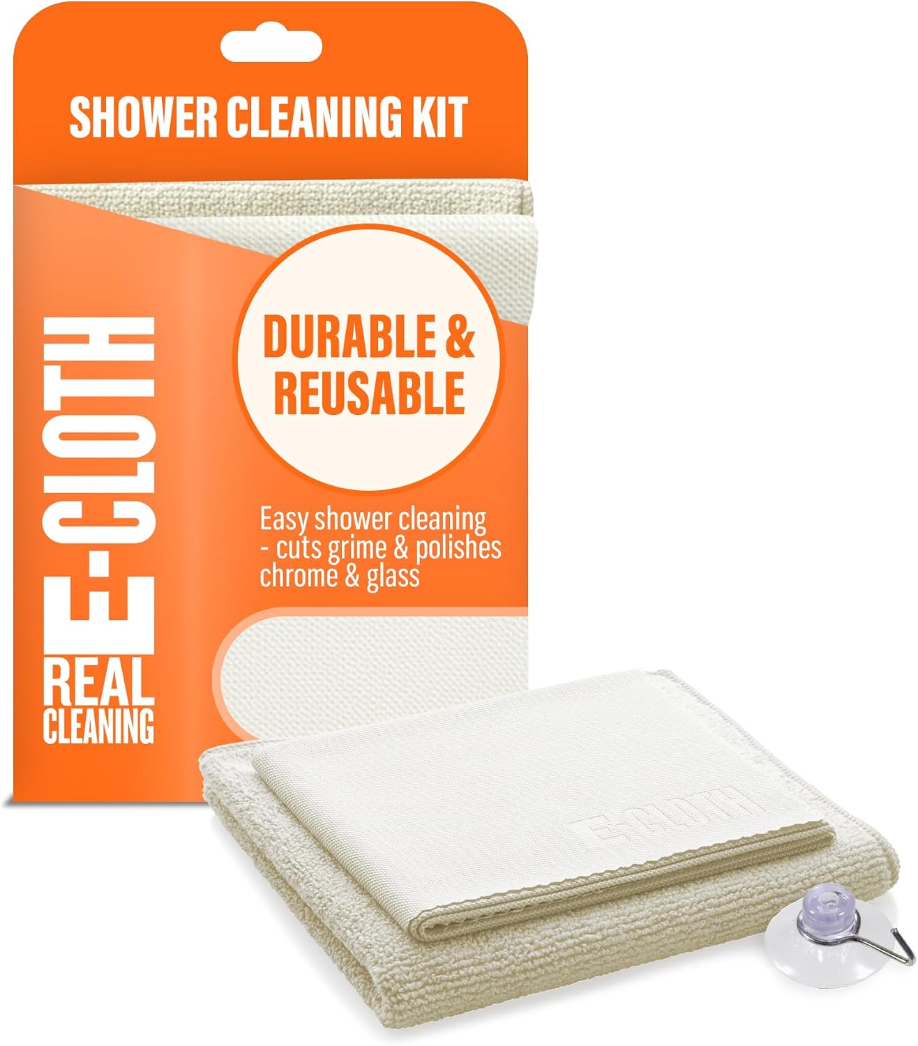 Shower Cleaning Pack Duş Temizleme Seti, Mikrofiber, Fildişi, Eco Ambalaj